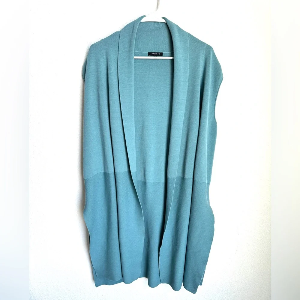 Lafayette 148 New York long‎ cardigan sleeveless NWOT Large